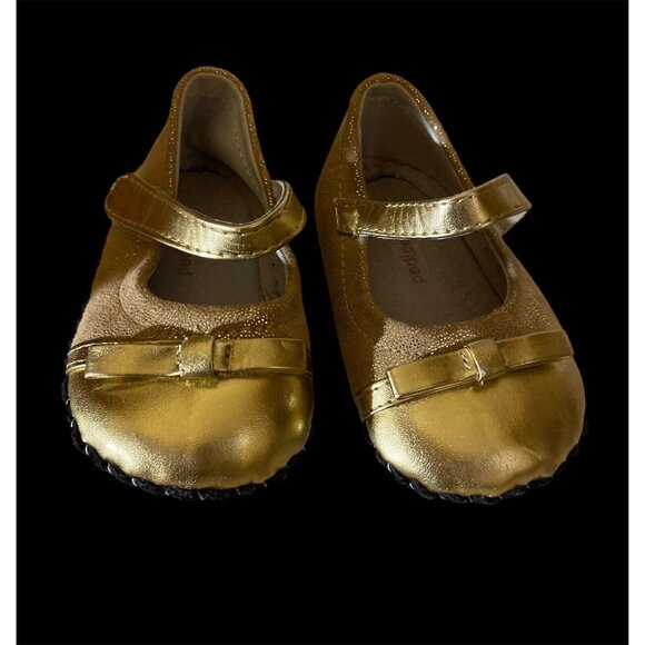 Pediped Girl Baby Gold Leather Sole Mary Jane Shoes Sz 12-18 Mos. US 5-5.5 EU 20 - Picture 2 of 14